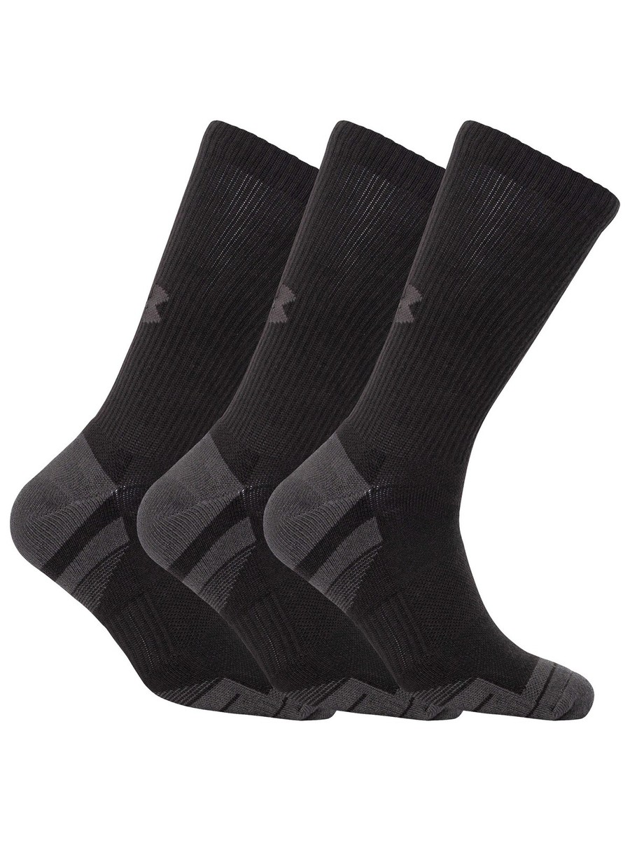 Under Armour Men's 3 Pack Performance Tech Socks, Black